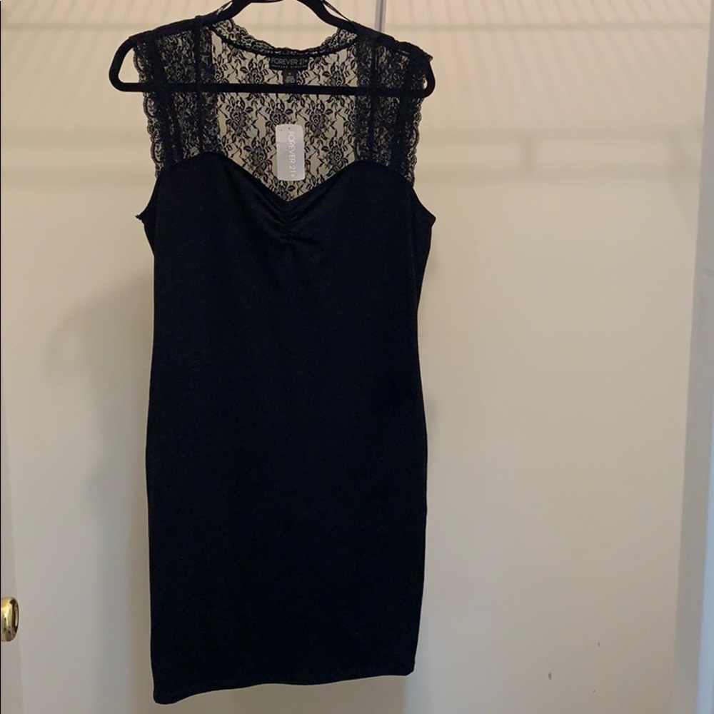 Plus Size Lacy Black Body Con Dress